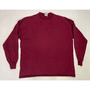 VINTAGE DAC Athletic Club Blank T-shirt Men XL Maroon Red Long Sleeve USA 90s